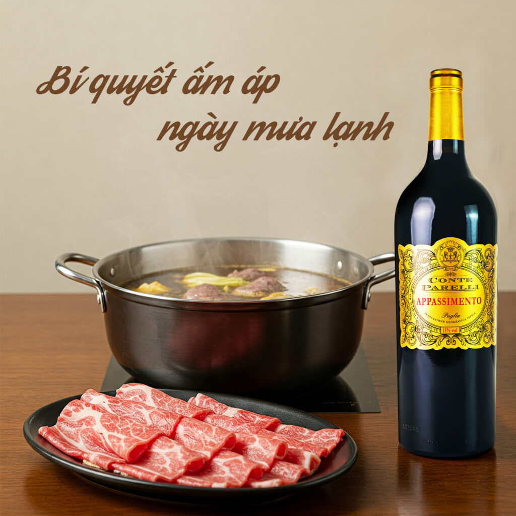 Lẩu bò và vang đỏ - bí quyết ấm áp ngày mưa lạnh