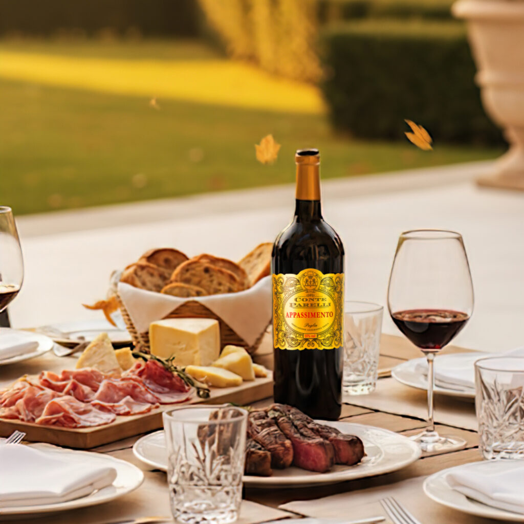 Món ăn với rượu vang đỏ