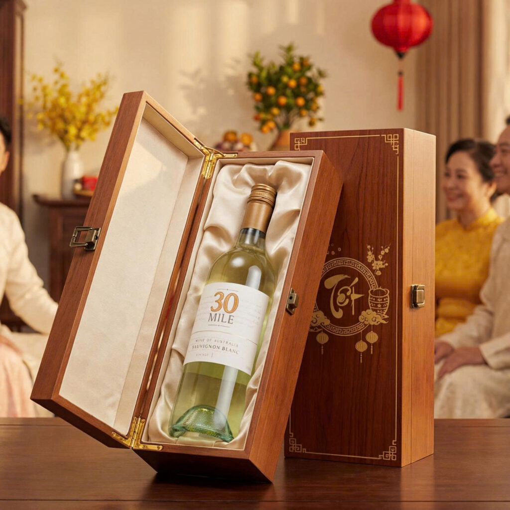 sử dụng rượu vang trắng biếu Tết