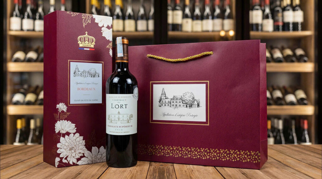 Set quà rượu vang Pháp - Château du Lort
